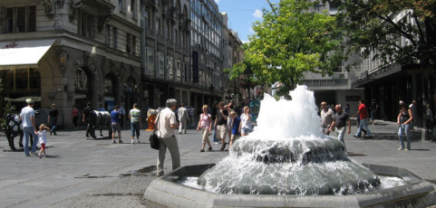 Fountain, Knez Mihajlova Street in Belgrade (Serbia)