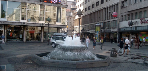 Fountain, Knez Mihajlova Street in Belgrade (Serbia)