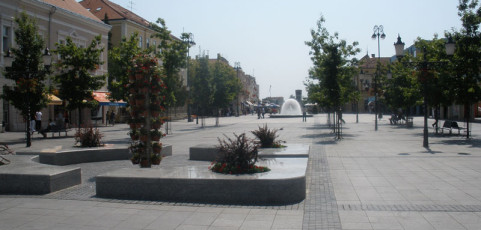 The pedestrian areas in Slavonski Brod (Croatia)